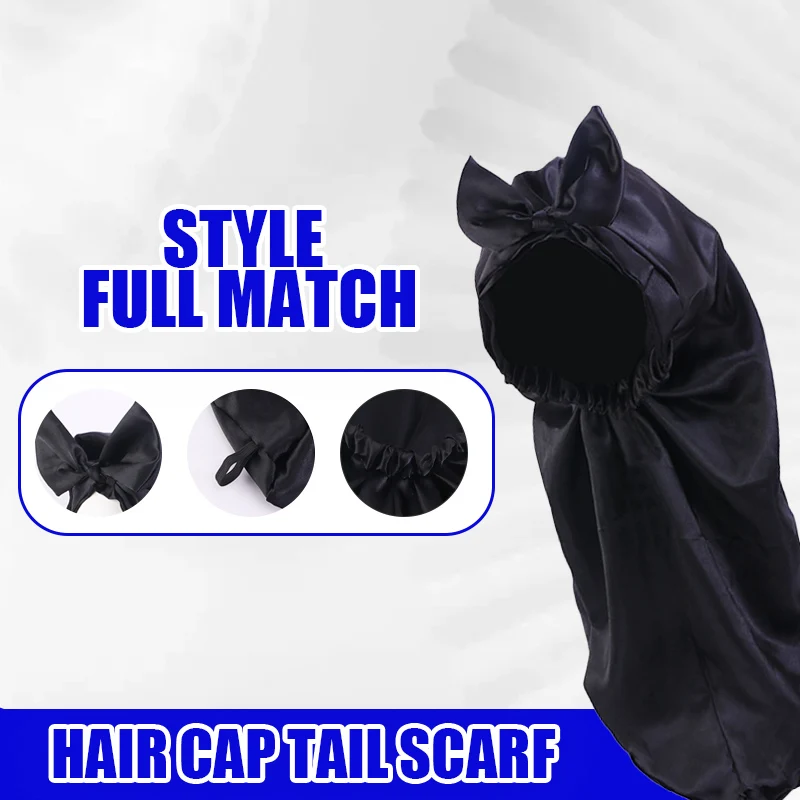 

Fashion Satin Hair Cap For Sleeping Invisible Flat Adjusting Haircare Bonnet Silk Turban Women Headwear Night Hat Bow