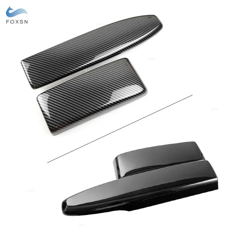 FACULX Copri Bracciolo Centrale Auto In ABS Fibra Di Carbonio – Set Da 2 Pezzi Nero Per Mercedes Classe C W204 (2008-2014), Classe E W212 (2010-2013), GLK X204 (2008-2015)