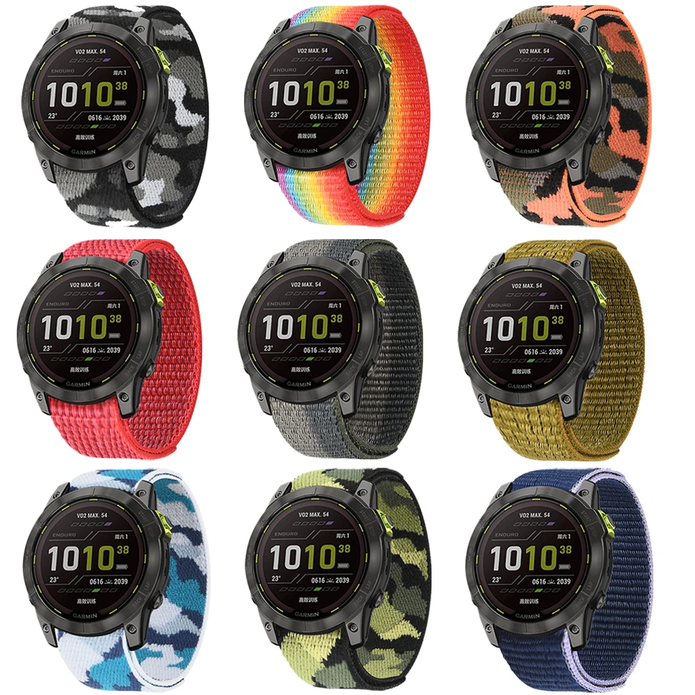Nylon Hook and Loop Strap - Durable and Adjustable Watchband Bracelet, 22mm/26mm