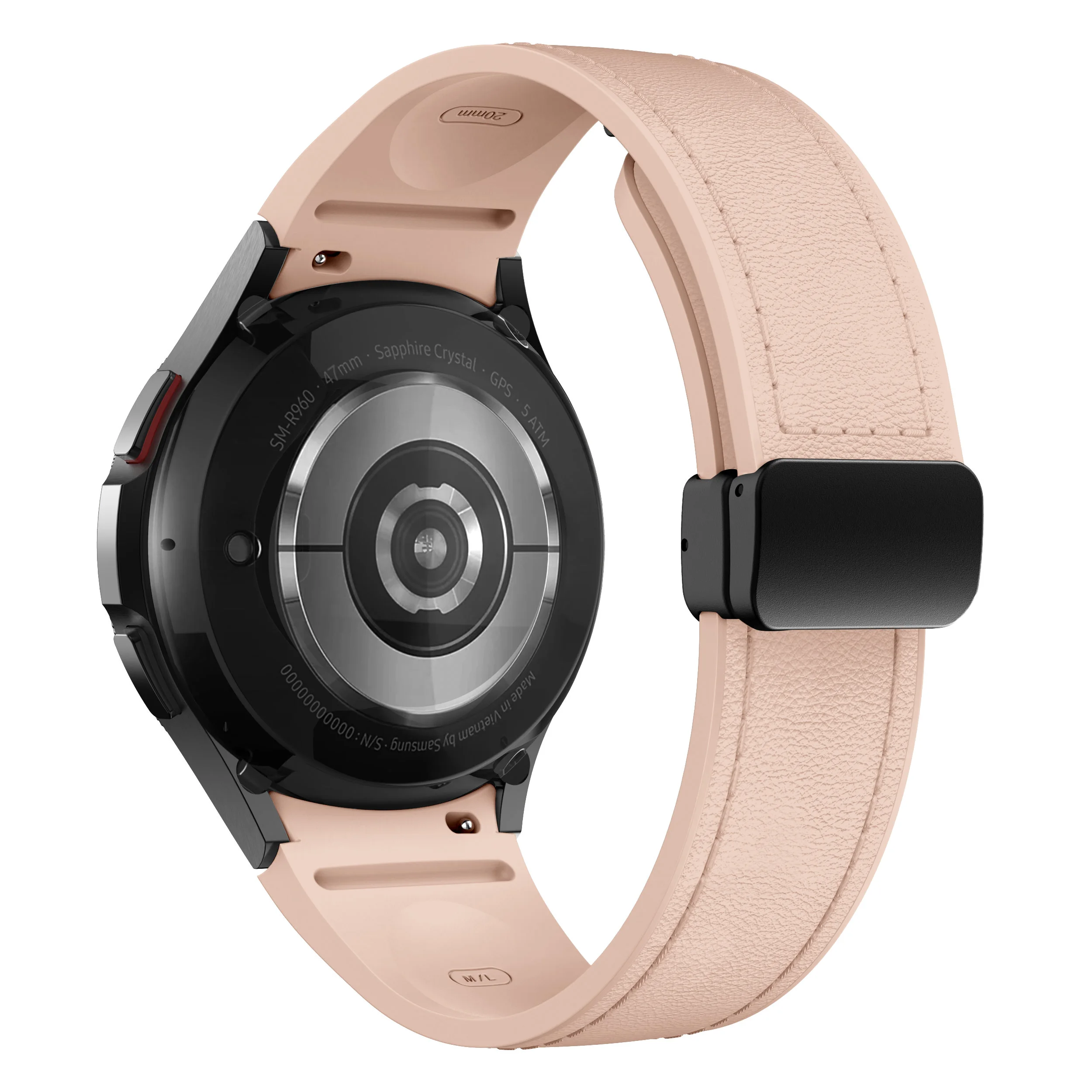 Premium Dual-Material Leather and Silicone Watch Strap Bracelet