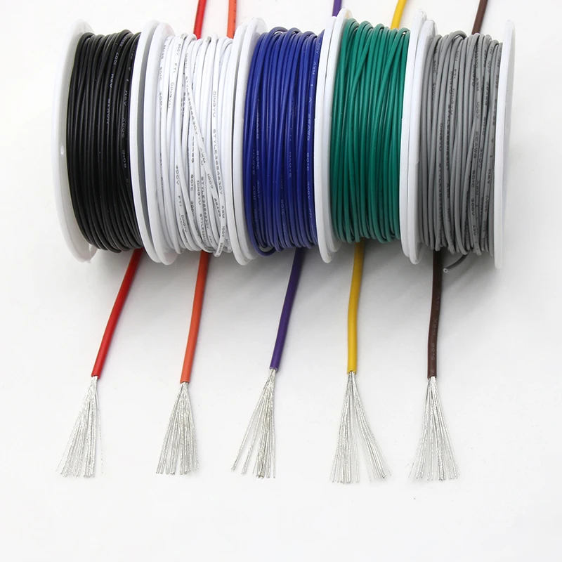 In Roll UL1007 Electric Wire 30/28/26/24/22/20/18/16AWG PVC Insulated Tinned Copper Cable LED Lamp Lighting Line 300V Kit