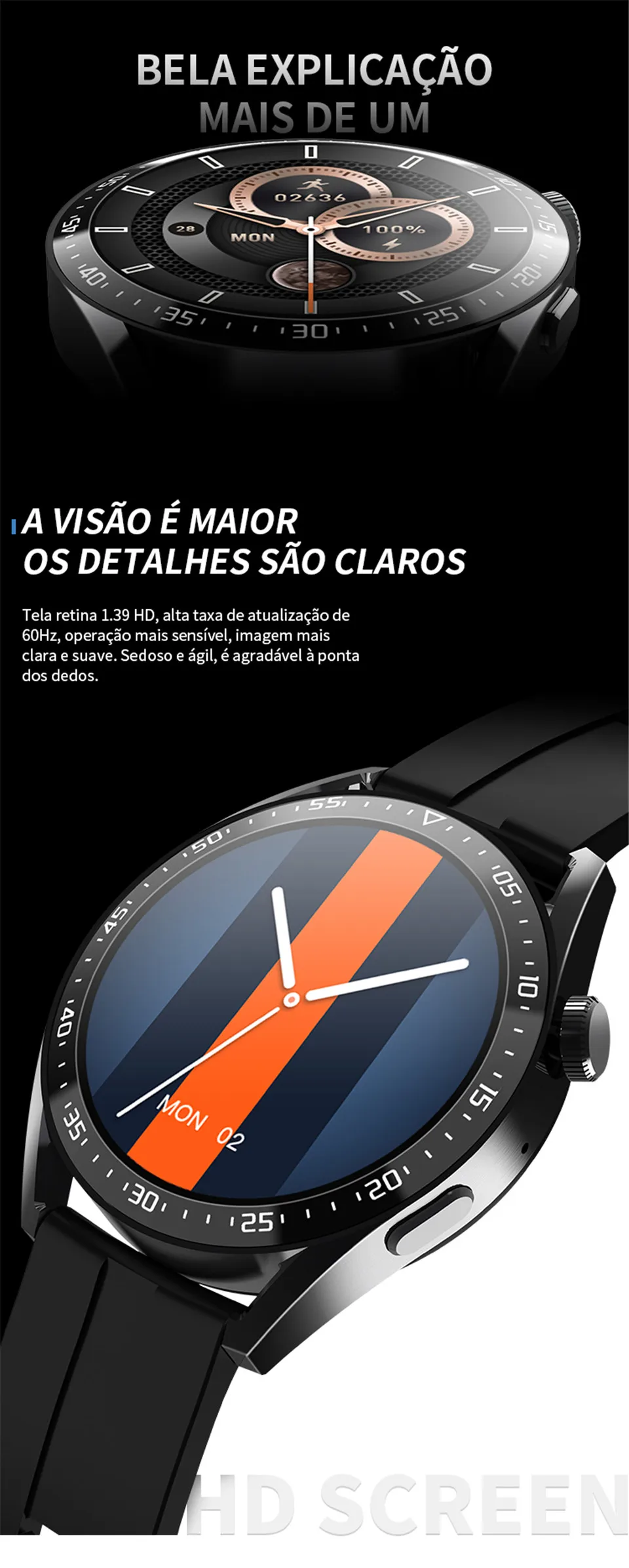 Smartwatch HW28 SmartWatch NFC e Bluetooth