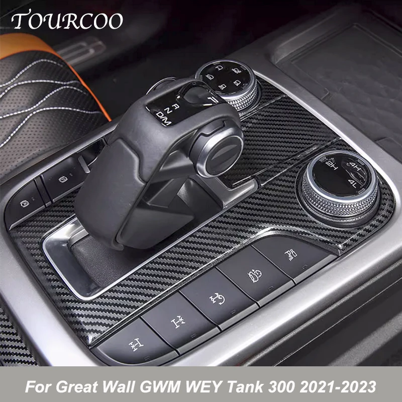 

For Great Wall GWM WEY Tank 300 2021-2023 Central Control Gear Shift Panel Stainless Steel Protection Sticker Accessories