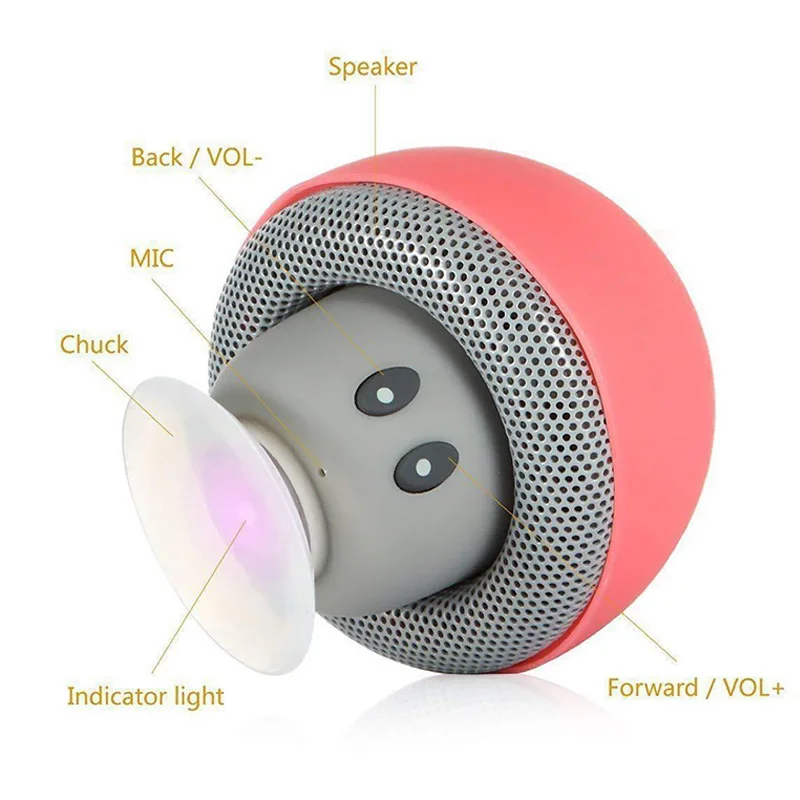 High Quality Wireless Bluetooth Speaker 30ft Wireless Range Subwoofer With Suction CupSuitable for Cycling Picnic Outdoor