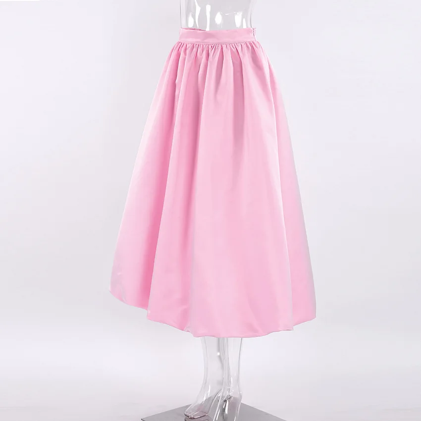Faldas blancas elegantes de satén, faldas largas plisadas de moda para mujer, faldas de fiesta nocturnas de primavera.
