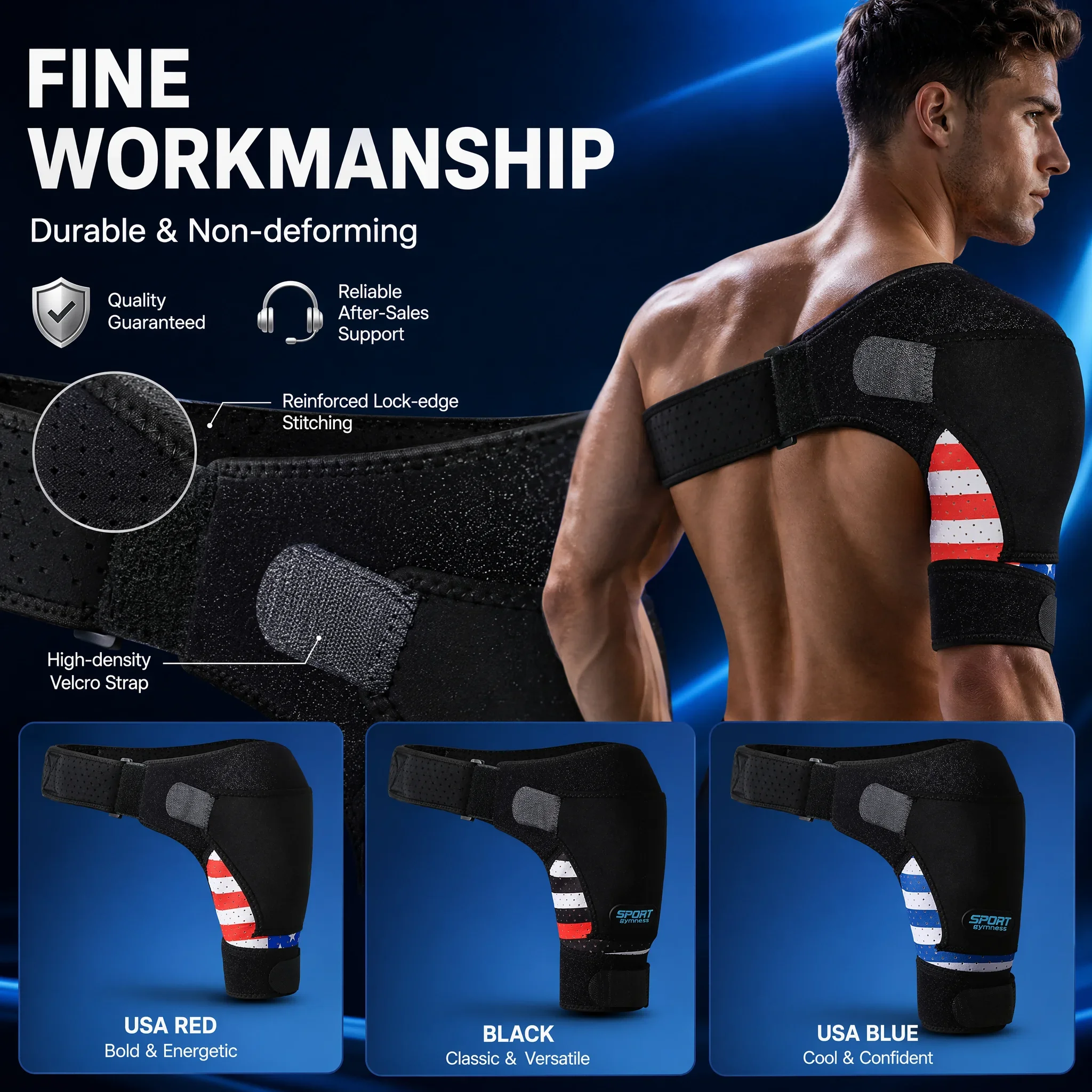 Adjustable Shoulder Support Brace with Ice Pocket - Breathable Neoprene Stability Support