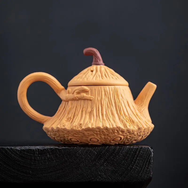 Purple sand golden section mud lotus pod brewing teapot semi-manual 2025 new teapot making tea home office purple sand teapot