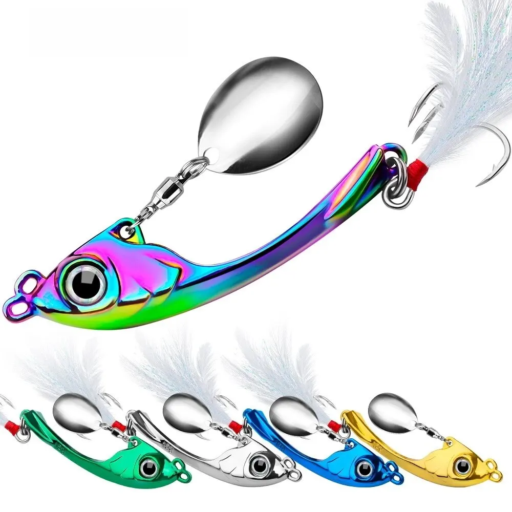 SpinnerBait9g13g17gMetalVibFishingLureTrollingRotatingSpoon
