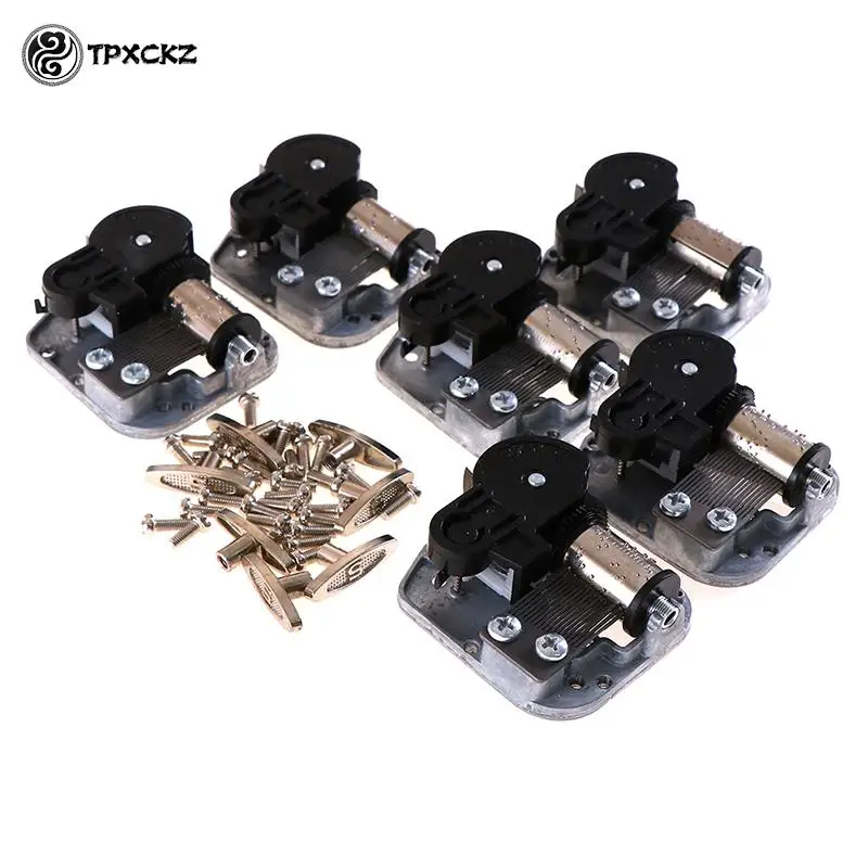 1pc Mechanical Diy Windup Music Box Musical Movement Screws Key Home Decor Silver Approx 50g Craft Decoration