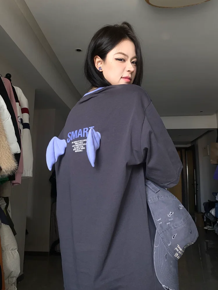 

Deeptown Harajuku Demon T-shirts Women Kawaii Oversized Graphic Y2k Streetwear Short Sleeve Tees Korean Fashion Tops Japanese