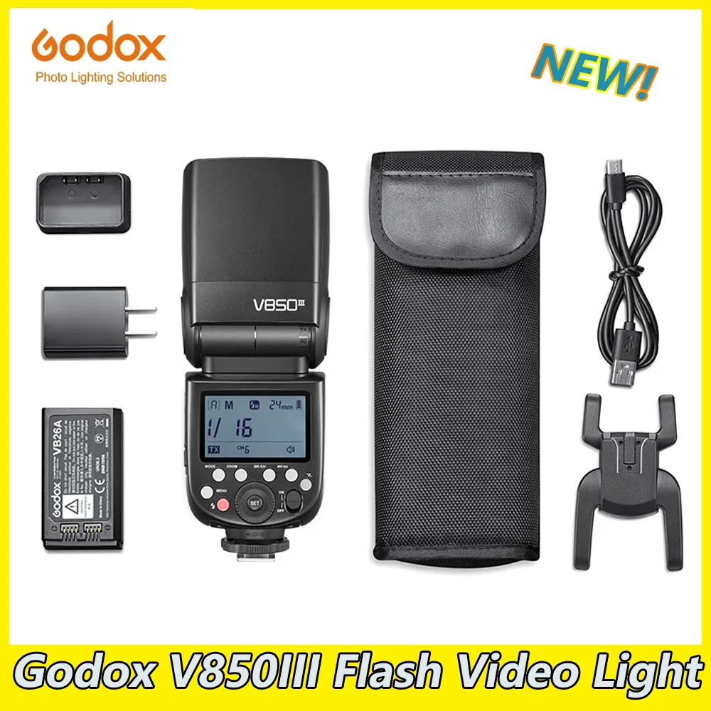 Godox V850Iii 76W 2.4G Gn60 Wireless X System Batteria Agli Ioni Di Litio Speedlite Per Canon Nikon Sony Pentax Olympus