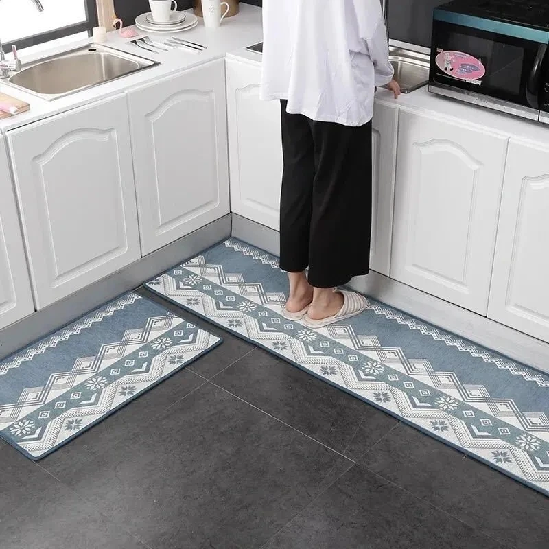 High-quality kitchen Strip Floor Mats Absorbent and Non-slip Modern Rug Bedroom Balcony Print Long Hallway Entrance Doormat |