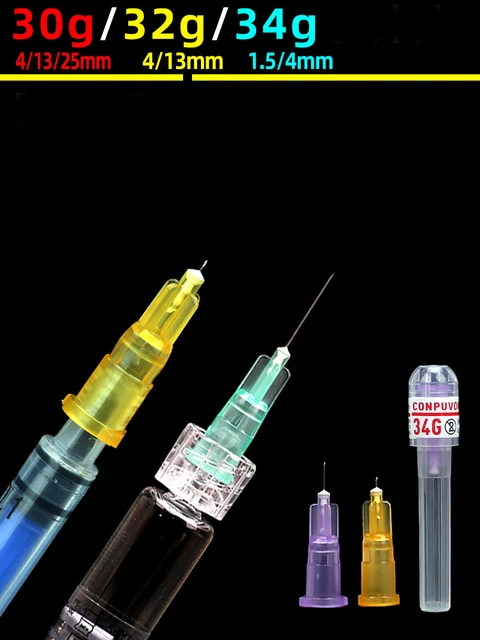 32G 34G needle Piercing Transparent Syringe Injection glue Clear Tip Cap  For Pharmaceutical injection needle 32G *4mm 13mm 20pcs - AliExpress