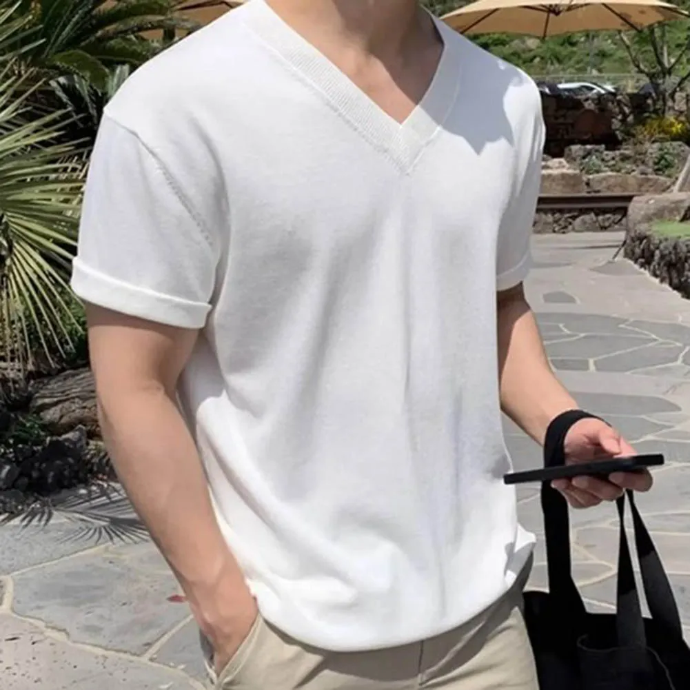 

Fashion T-Shirts Top Breathable Casual Korean Popular Quick-drying Short Sleeve Solid Color Streetwear Holiday