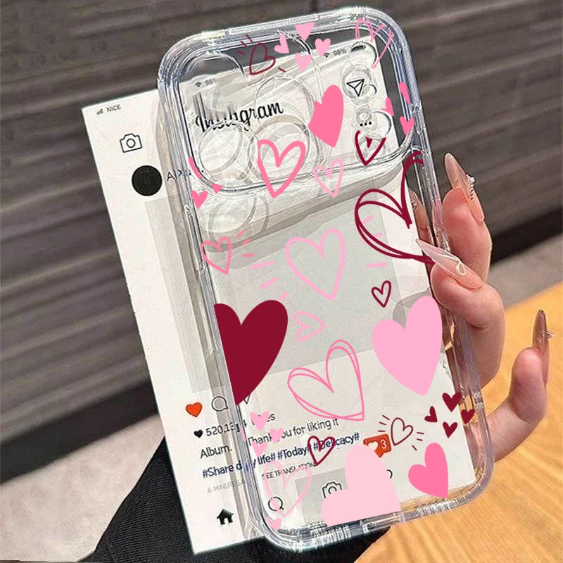 Love Heart Floral Plant Couple Phone Case