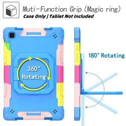 Shockproof Heavy Duty Tablet Case with 360° Rotating Stand and Shoulder Strap - Tab A7 10.4in(T500) (Sky Blue)