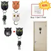 New Scary Night Owl Magnetic Key Hooks Adhesive Hold Keychain Key Hanger Will Open Eyes Wall Decorative Hook For Kitchen Home 1