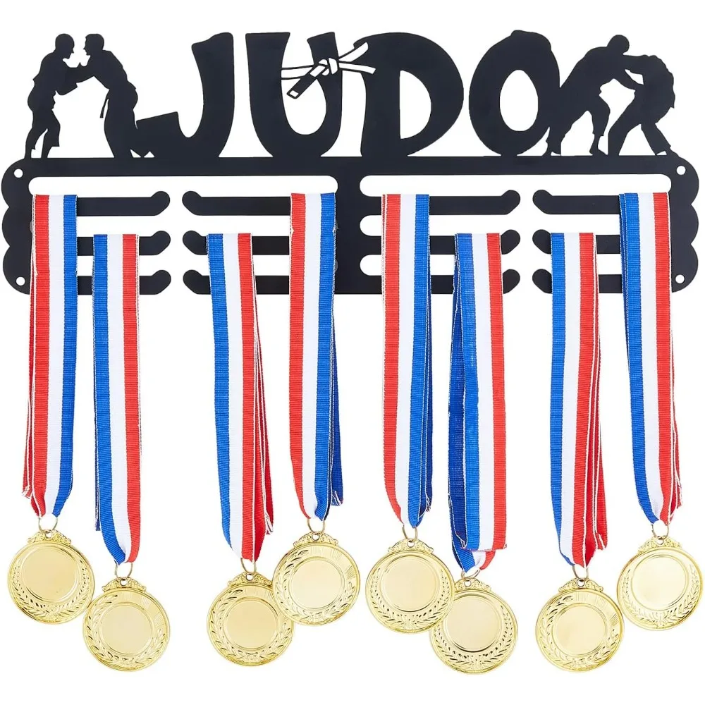 Judo Medal Display Hanger Sports Medal Holder Race Hangers Metal Awards Rack Ribbon Display Organizer Wall Mount