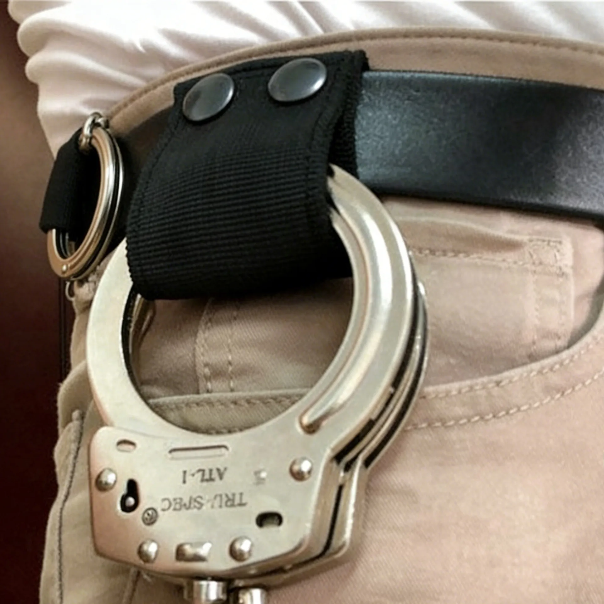 Heavy Duty Tactical Handcuff Holster with Double Snap Slide-On Design