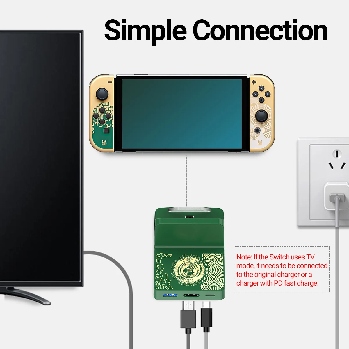 닌텐도 스위치 및 닌텐도 스위치용 TV 도킹 스테이션, HDMI1.4,USB 3.0,PD 100W USB-C 충전 포트 포함, OLED 3-in-1 스위치 독