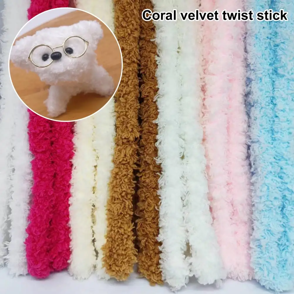 100cm Twist Stick Plush Crafts Twist Bar Chenille Stems anvil Wire craft Pipe Toys Plush Twist Stick Coral Plush Craft Supplies 4