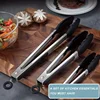 Kitchen Tongs Stainless Steel Food Tongs with Silicone Tips Meat Salad Bread Clip Barbecue Grill Buffet Clamp Cooking Tool Brush 2