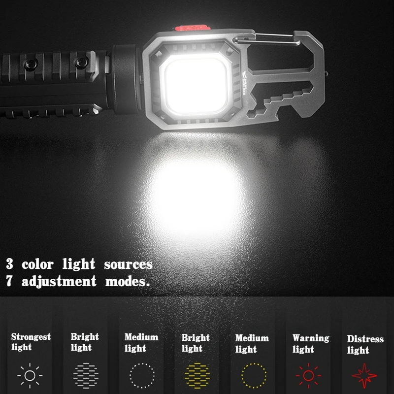 Multifunction LED Flashlight Portable Outdoor Camping Work Light Screwdriver Window breaker Wrench Hammer Bottle Opener Lamp led flashlight,camping lamp,led work light,camping lights,work light
