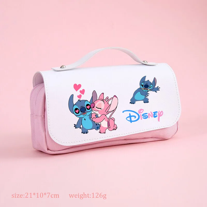 

Disney Stitch Kawaii Pencil Case Pupils Girls Large Capacity Pencil Case Cute Cartoon Peripheral Writing Case Storage Bag Gifts