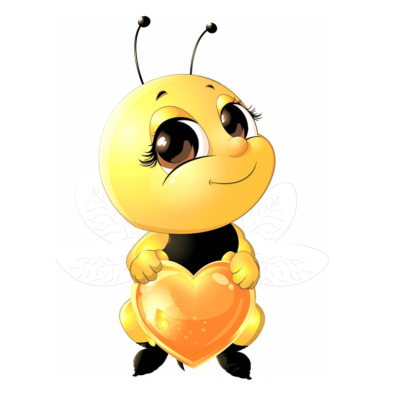 T316# Cute little Bee Cartoon Insect Wall Sticker Children's Bedroom Decoration Sticker Toilet Refrigerator Decal