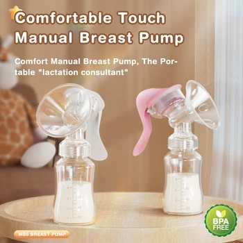 MAMIJOY Breast Pump Baby Nipple Manual Suction Milk Pump Feeding Breasts Pumps Milk Bottle Sucking Postpartum Supplies BPA Free 2