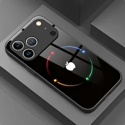 Vibrant Halo Design Tempered Glass Phone Case Cover - iPhone 15 Plus (1)