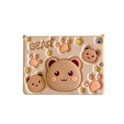 Kids Cartoon Silicone Tablet Case Stand - iPad Air (11 inch) (Little Bear)