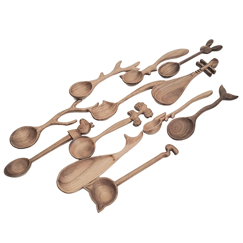 wood work bench 5 Pcs Wood Carving Spoon Blank Beech and Walnut Wood Unfinished Wooden Craft Whittling Kit for Whittler Starter wood work bench