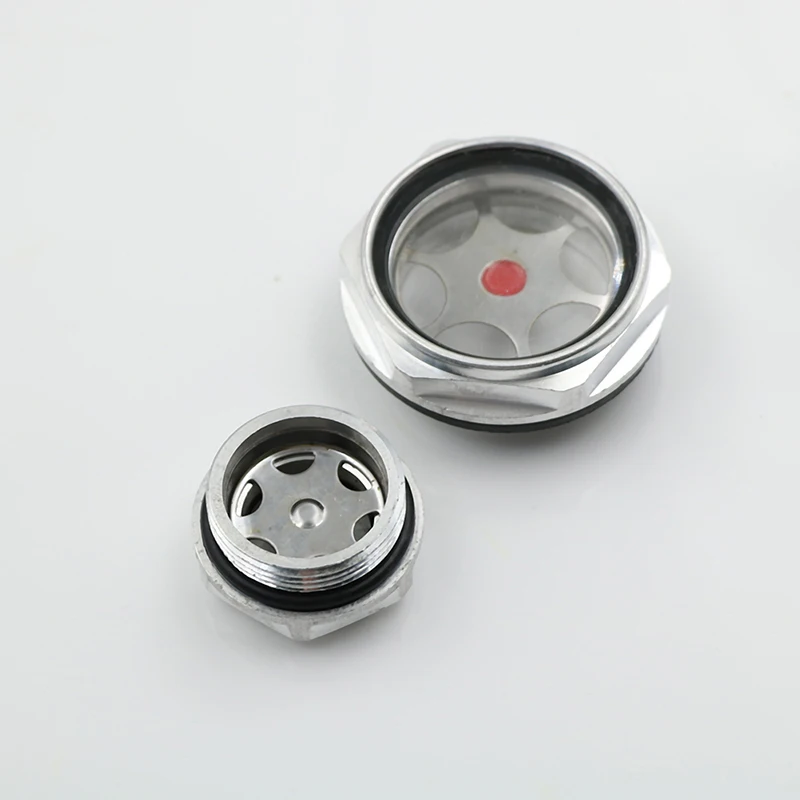 16mm-48mm Male Threaded Metal Air Compressor Oil Level Sight Glass Aluminum Alloy Oil Window air compressor oil sight glass