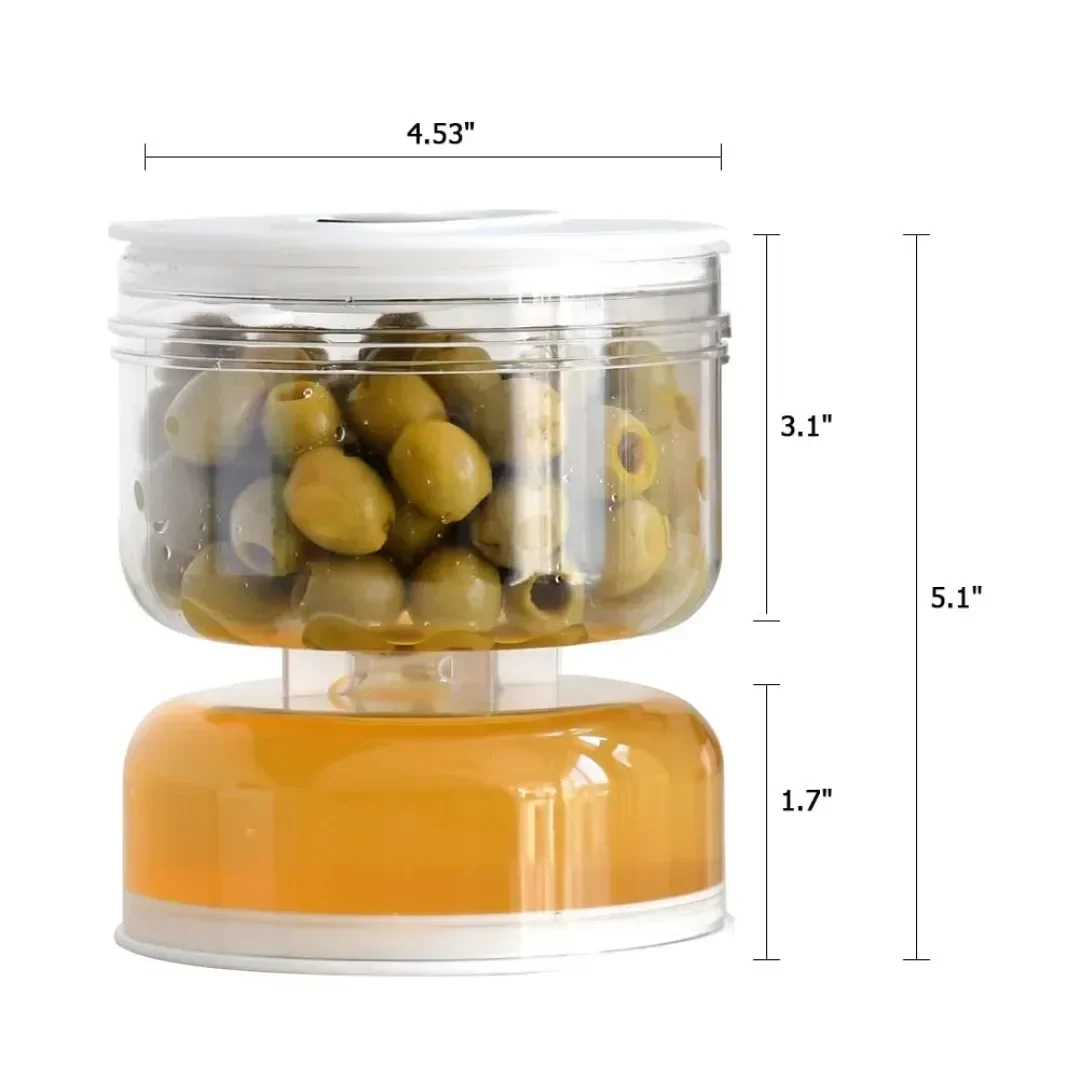 Sealed Jar for Pickle Home Wet and Dry Separation Pickle Jar with Flip Container and Strainer Hourglass Design Olives Container 6