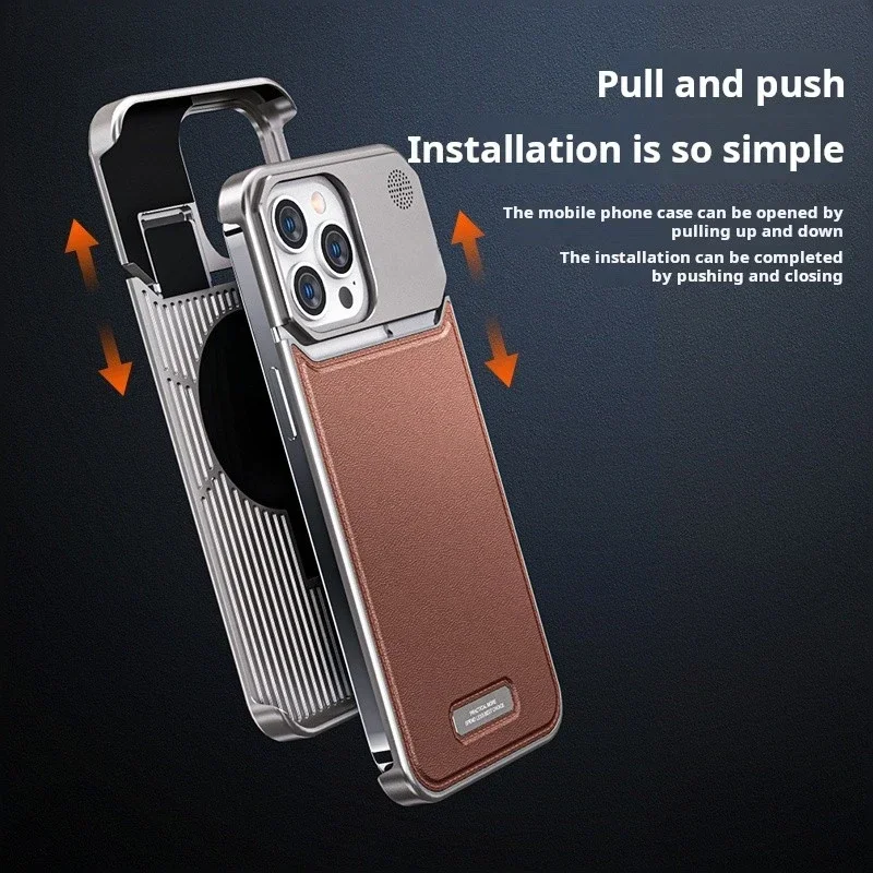 2024 Deluxe leather metal case for iPhone 13 14 15 Pro Max, iPhone 13 14 15 Promax magnetic aluminum scented case