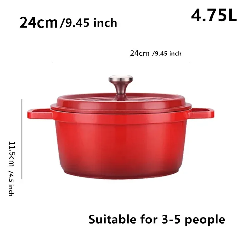 Cast iron enamel pot non-stick multifunctional cooking stewing simmering pot like Dutch oven earthenware casserole no coating