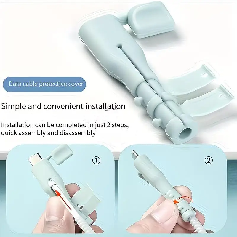 2/8개 무작위 충전 케이블 보호기 ? 전선 파손 방지, 케이블 정리, USB-C 노트북/태블릿/휴대폰