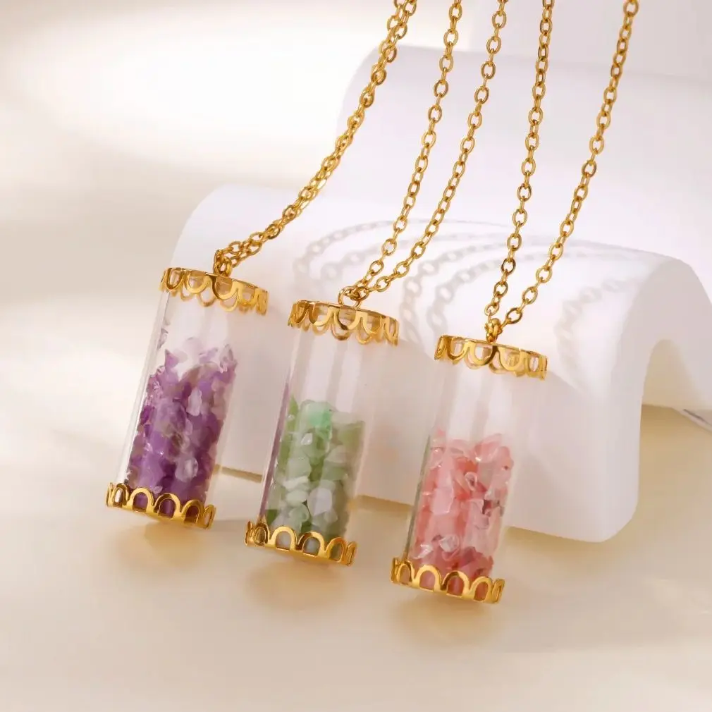 Stainless Steel Wishing Bottle Pendent Necklaces for Women