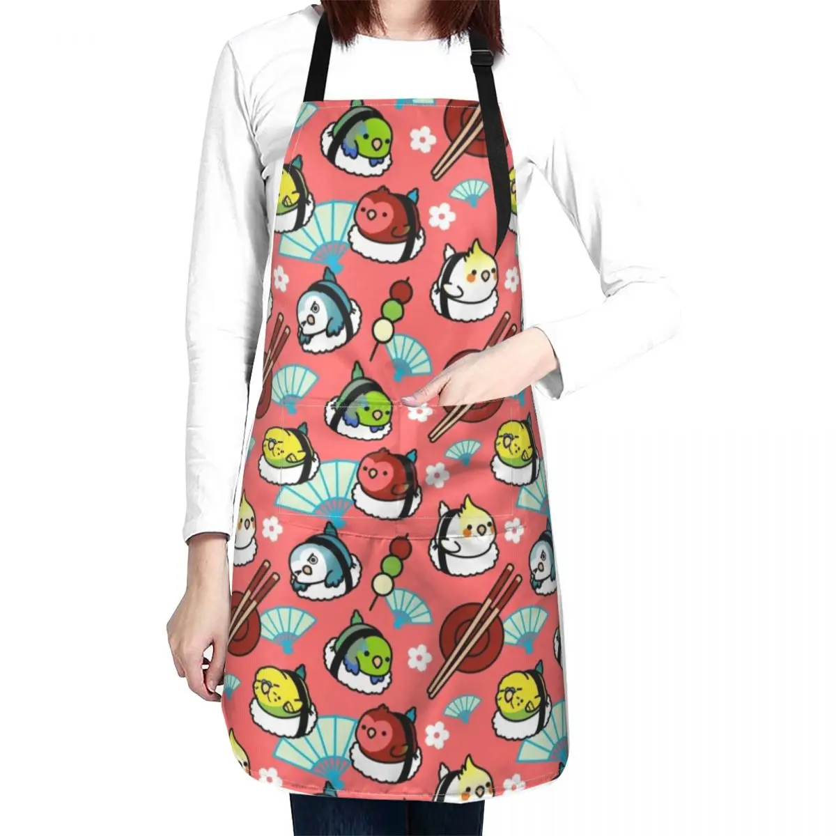 Sushi Time with Cody the Lovebird & Friends Apron Cute Kitchen Accessories Dress Apron Kitchen Tools