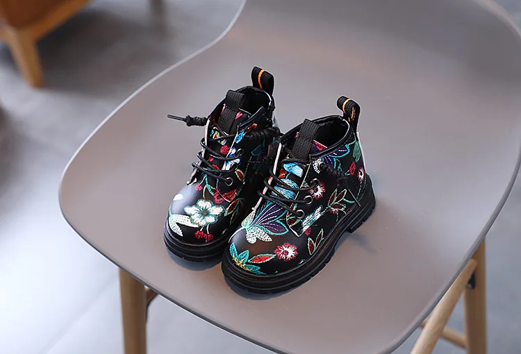 Children's Boys Girls Spring Autumn Print Kids British Style Casual Boots Soft Non-slip Wear-resistant Kid's Shoes_voghion.com