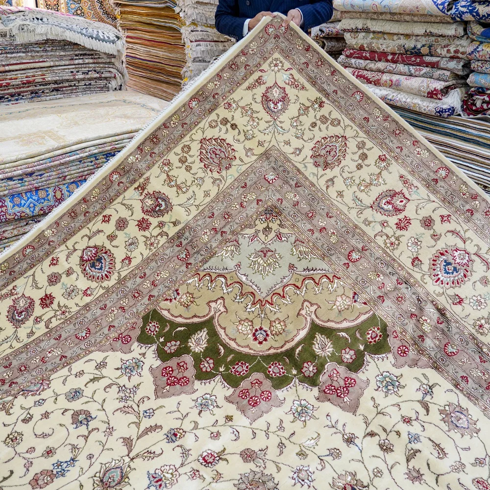 366x549cm Wool&Silk Oriental Rugs Premium Carpet Extra Large Handmade Rugs Persian Medallion Carpet Bedroom Living Dinning Room 6