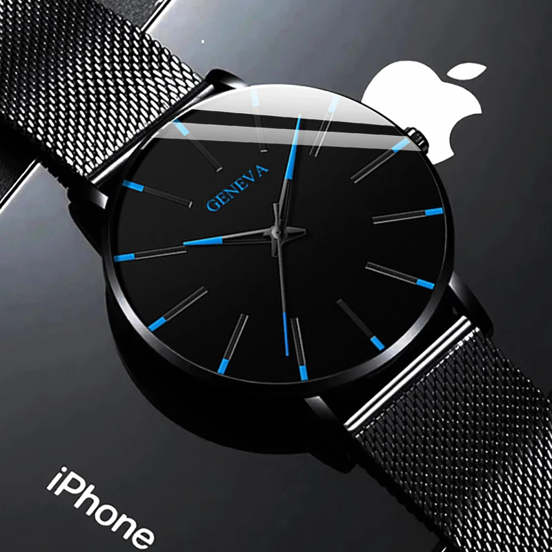 Tanio Klasyczny zegarek dla mężczyzn moda minimalistyczny Ultra cienki zegarek