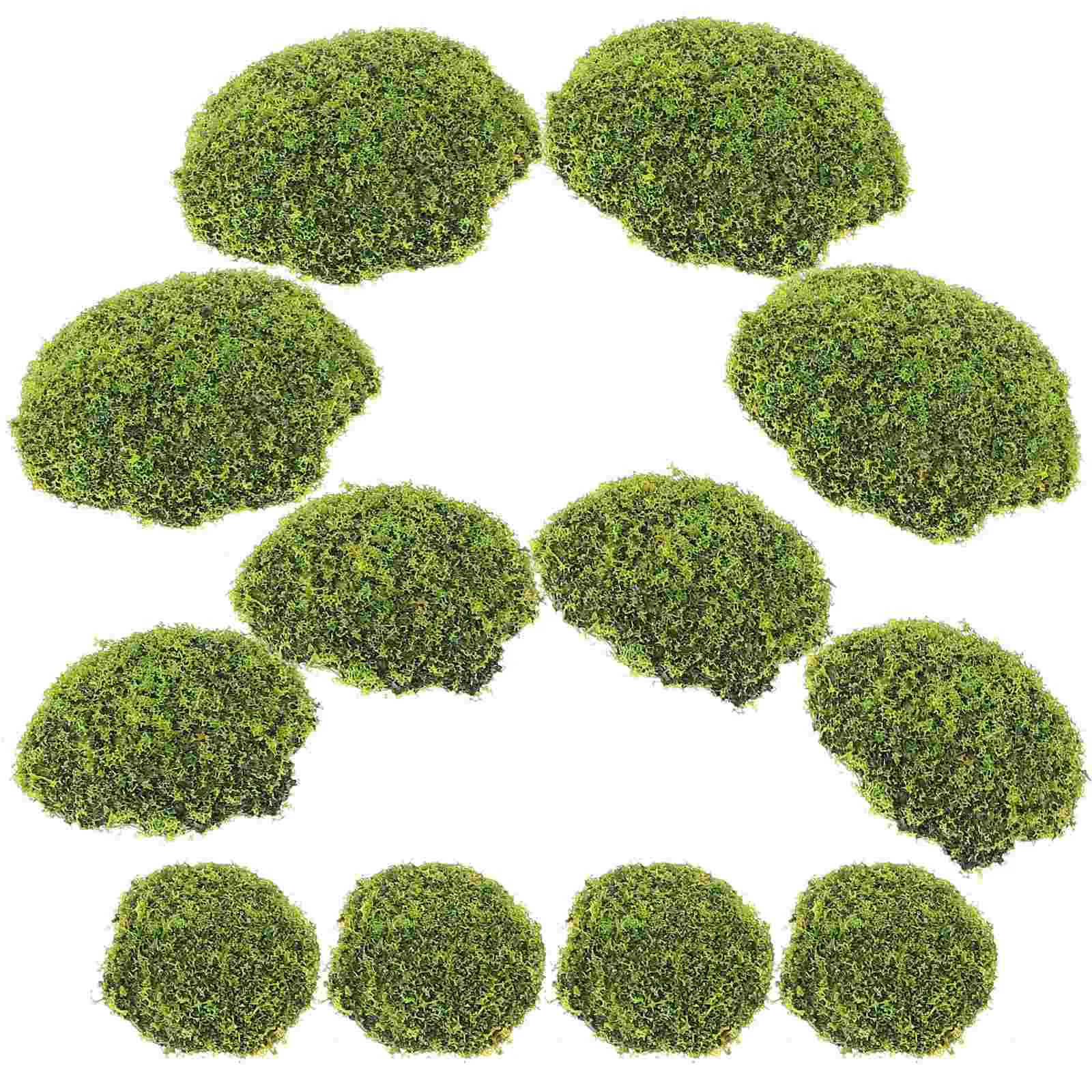 12 Pezzi Imitato Muschio Pietra Ornamento Artificiale Decor Micro Office Fake Rocks Realistico Mossy Paesaggio Pietre Bioniche