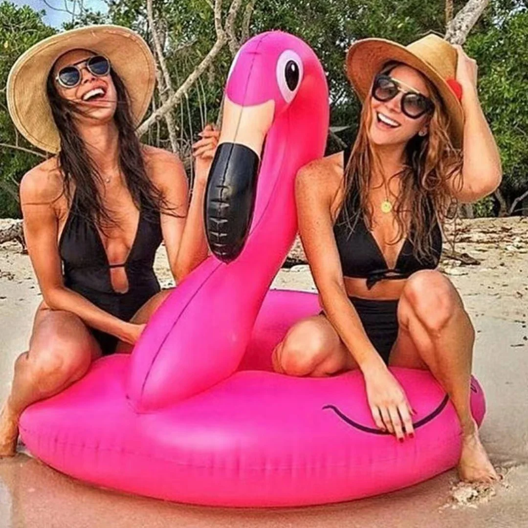 PVC Inflatable Flamingo Swimming Ring For Adults Pool Parties