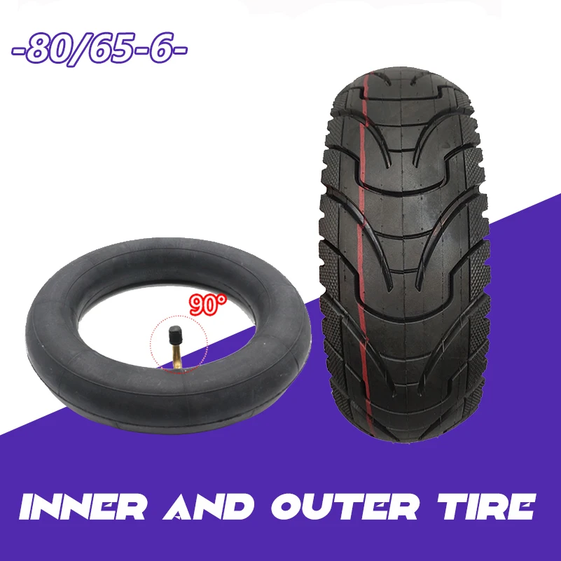 Pneumatico Sottovuoto 10" 80/65-6,5 Per Scooter Elettrico – Gomma Nera