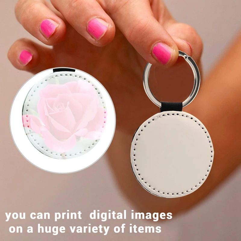 10Pcs Leather Keychains Blank MDF Keychains Sublimation Heat Transfer Keychains Kit