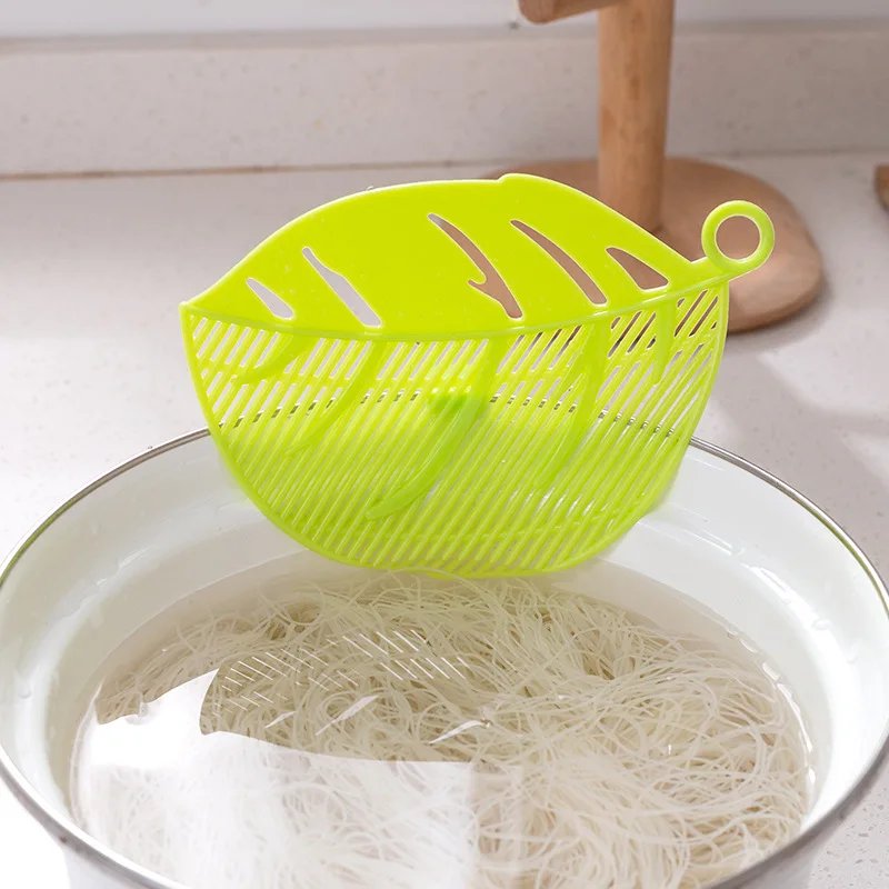Description Picture 5 of itemLeaf Shaped Rice Wash Gadget Noodles Spaghetti Beans Colanders & Strainers Kitchen Fruit&Vegetable Cleaning Tool