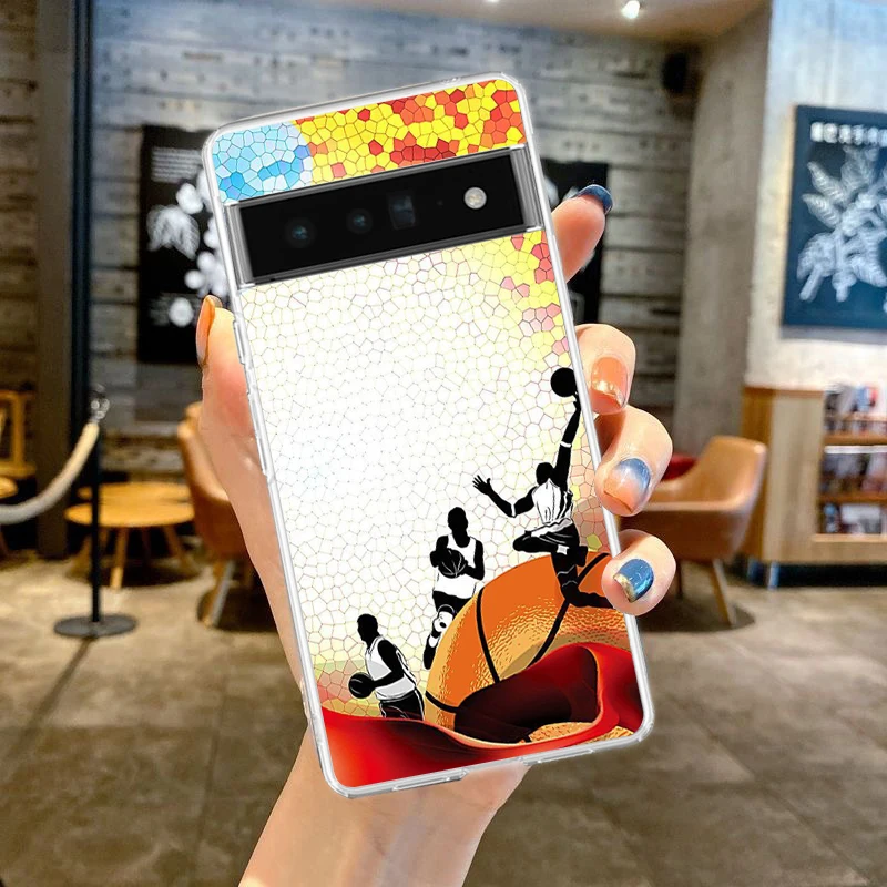 Transparent Silicone Basketball-Themed Phone Case Cover