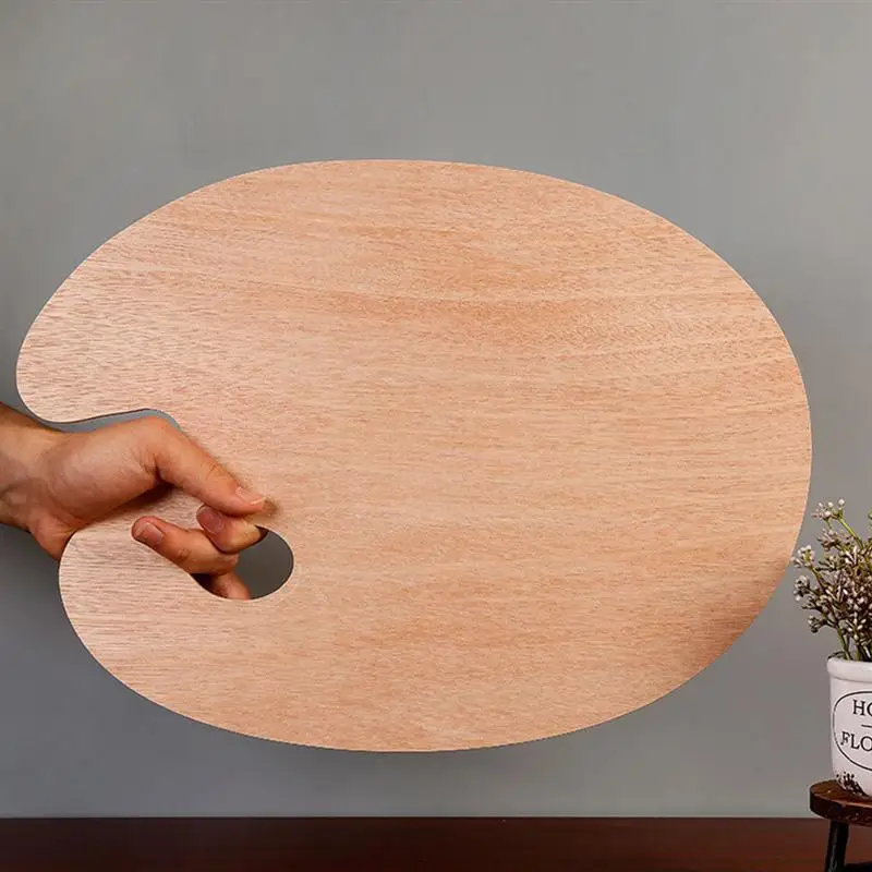 20x30cm Painting Color Canvas For Painting Mixer Wooden Oval Paint Brush Seting Acrylic Color Mixing Board Pallet color palette watercolor palette